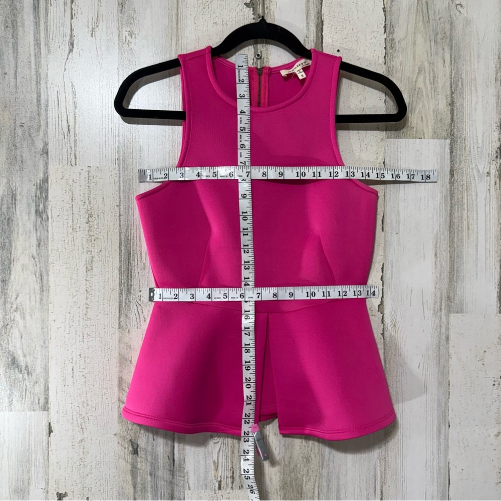 Monteau Hot Pink Peplum Sleeveless Top - Picture 5 of 13